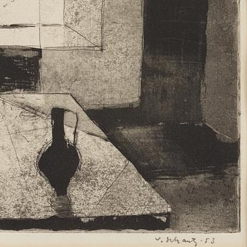 Philip von Schantz, etching and aquatint, signed, trial proof, dated -53.