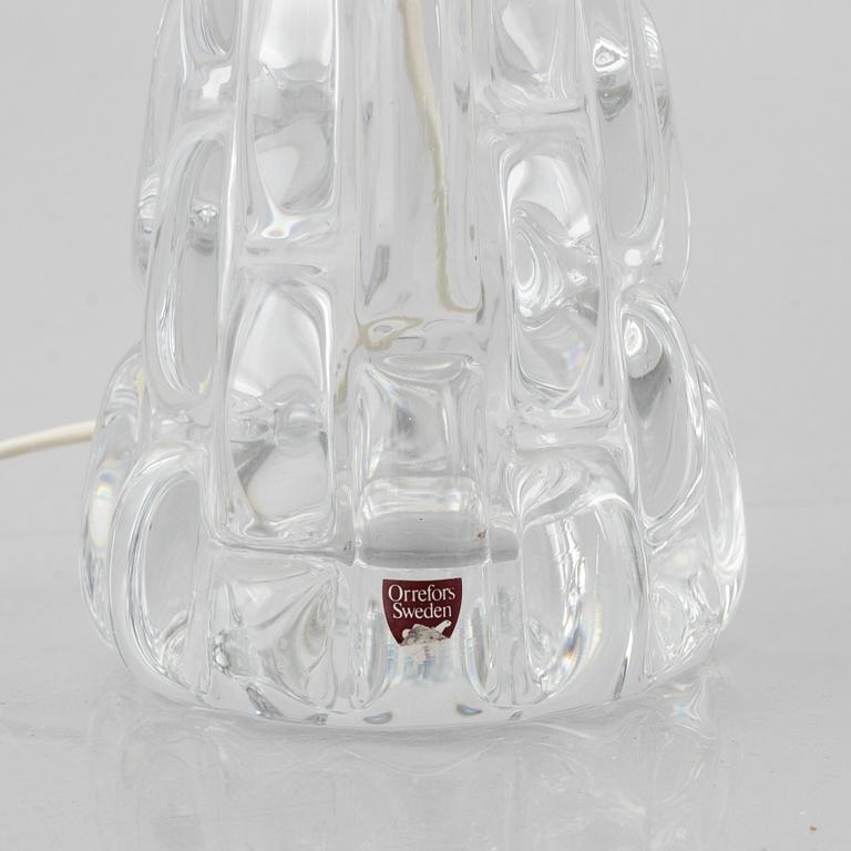 Carl Fagerlund, a pair of "RD-1477" glass table lamps, Orrefors, Sweden.