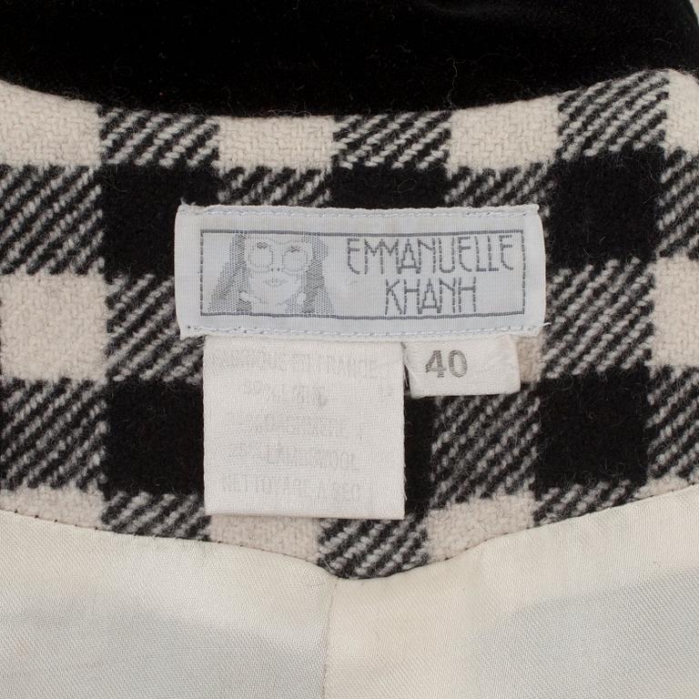 EMMANUELLE KHANH, a black and white wool coat.