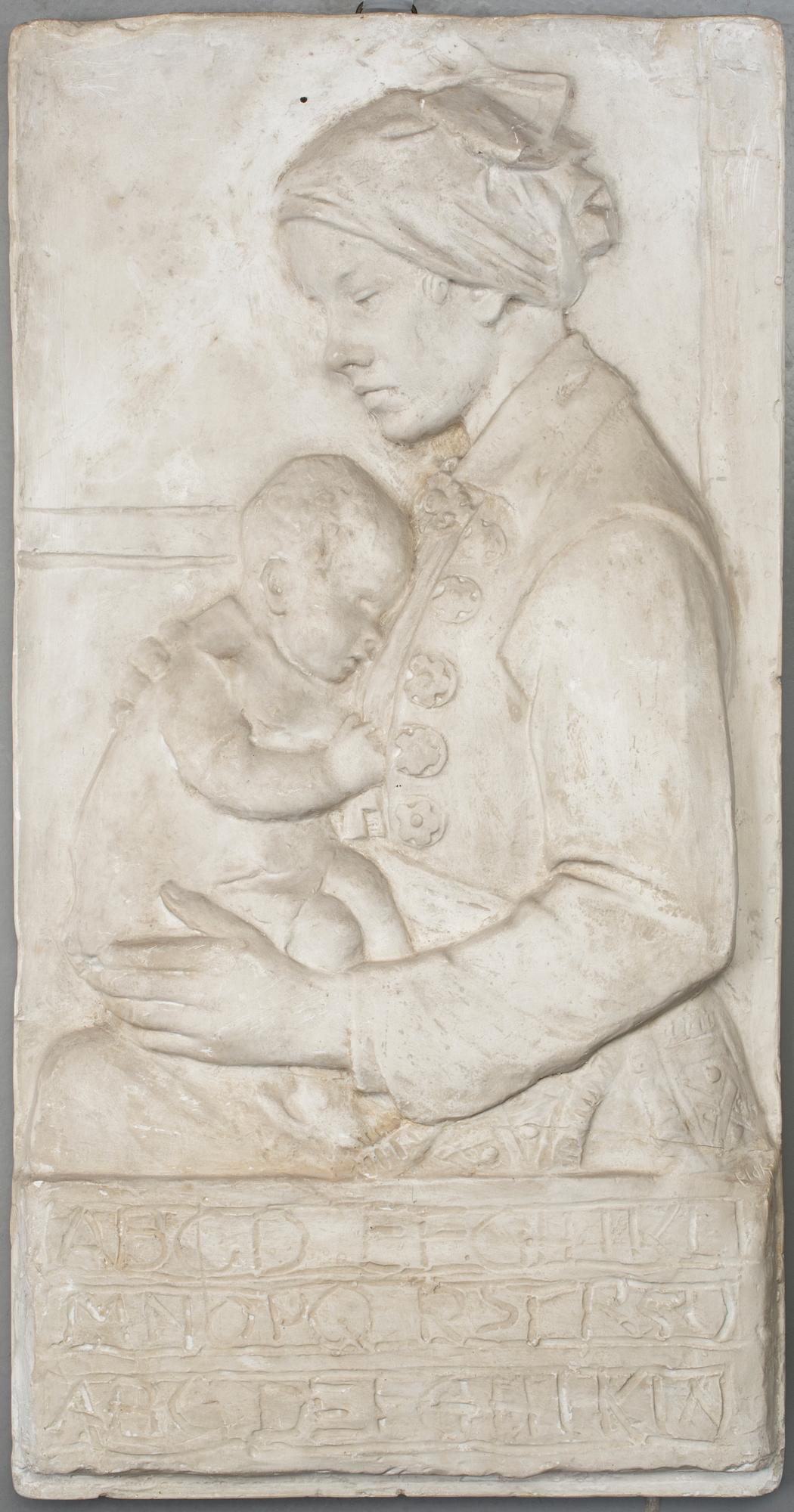 CARL ELDH, väggrelief, gips. Signerad.