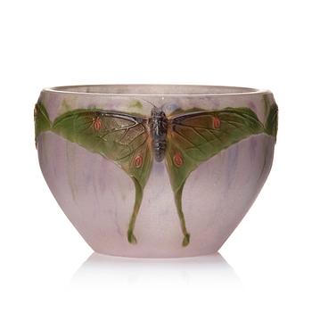 Gabriel Argy-Rousseau, vas, "Butterflies", pâte de verre, Frankrike 1920-tal.