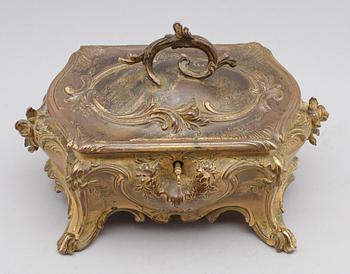 SKRIN, patinerad brons, rokokostil, 1800-talets andra hälft.