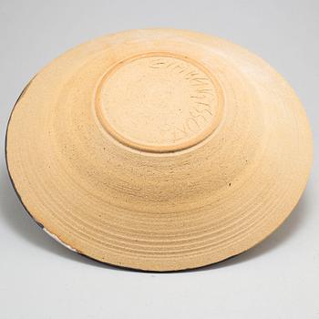 EVA BENGTSSON, a stoneware plate, Frillesås, signed.