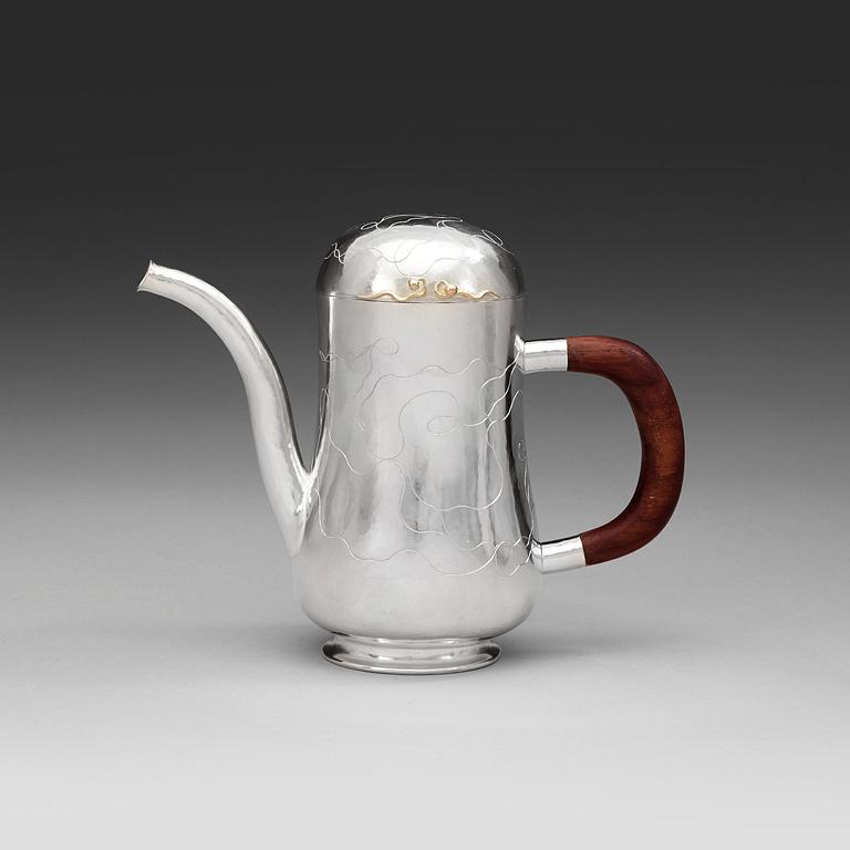 An Olle Ohlsson sterling coffee pot, Stockholm 2003.