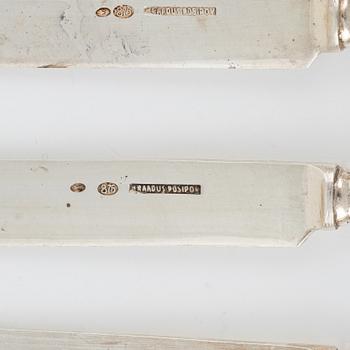 7 silver cutlery pieces, including H.Raadus & P.Osipov, Estonia, 1922-1939.