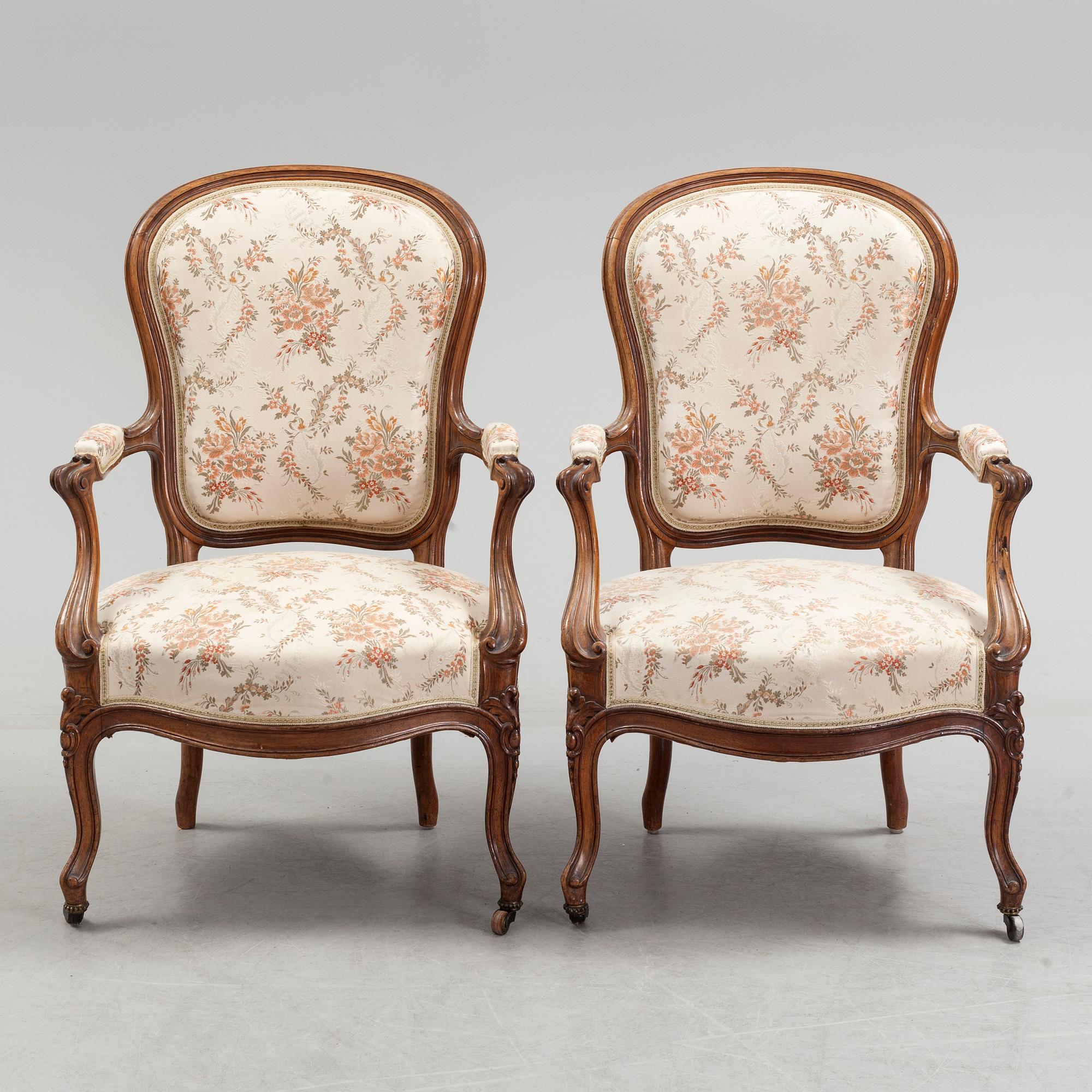 A sofa, two armchairs and two chairs, rococo style, first half of the 20th century.
