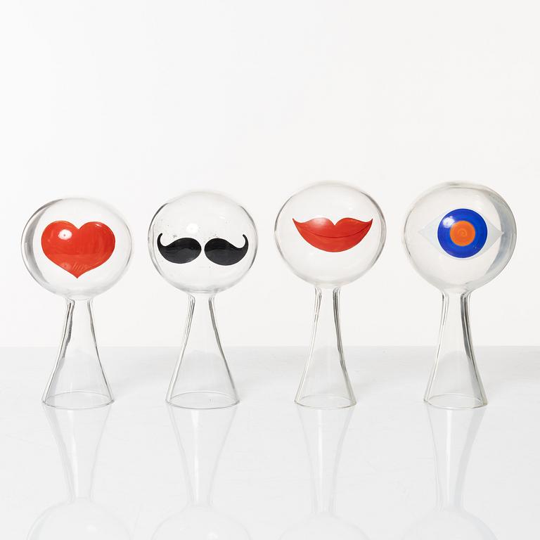 Kjell Blomberg, a set of ten 'Klothepp' glass sculptures, Gullaskrufs glasbruk, Sweden, 1960's.