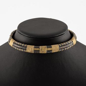 Vivianna Torun Bülow-Hübe, a necklace, brass and rattan, Stockholm executed in her own workshop late 1940's.