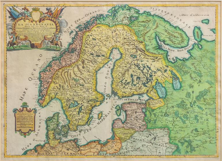 Map, "La Scandinavia Divisa nelli suoi Regni di Svezia...", 17/18th Centuty.