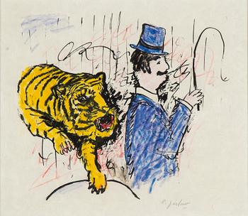 Lennart Jirlow, mixed media on Japanese paper, signed.