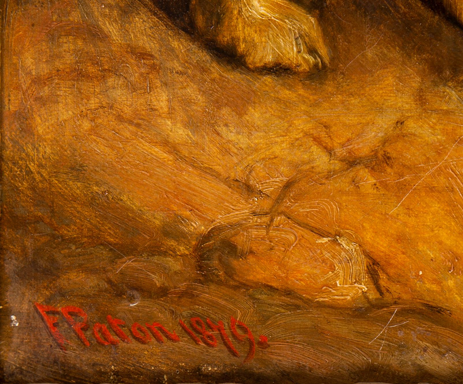 UNKNOWN ARTIST, 19th century, oil on canvas, signed F. Paton and dated 1879. Possibly Frank Paton (1855-1909).