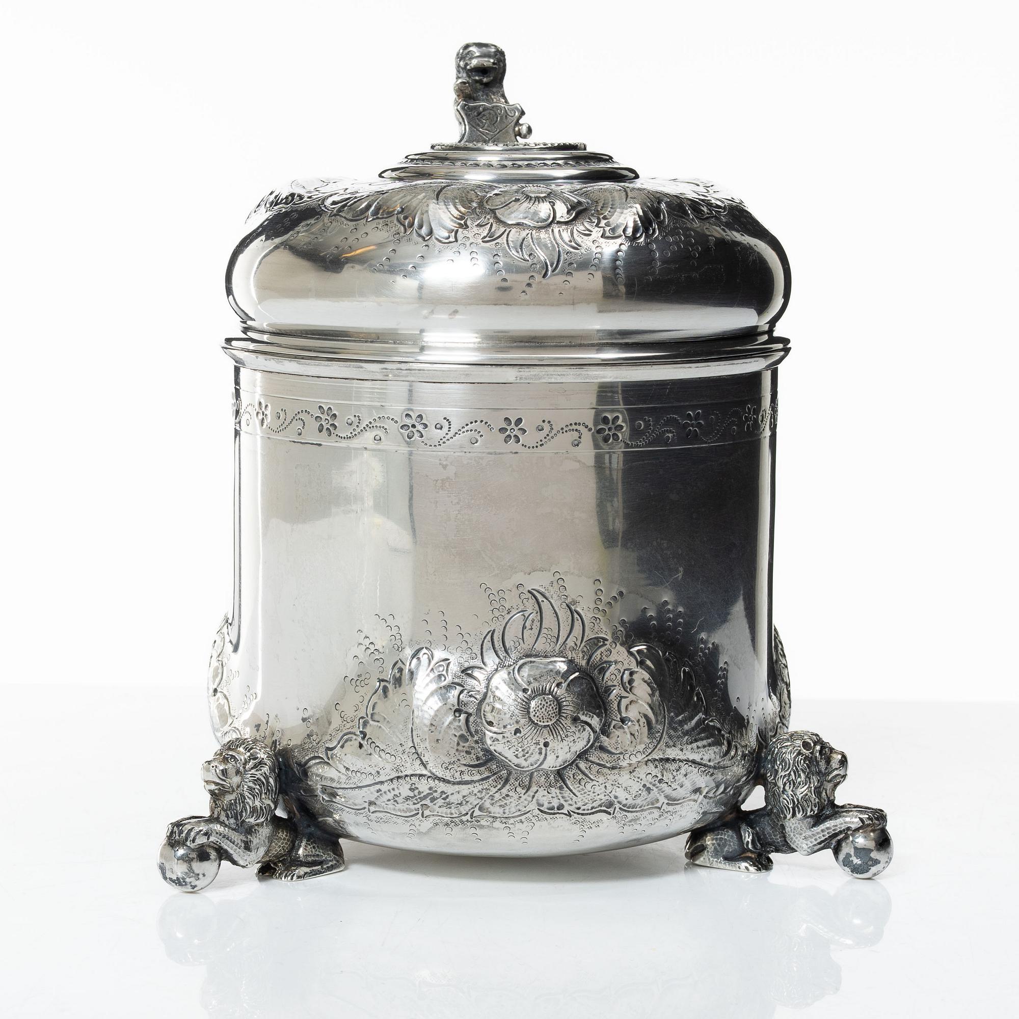 A Danish silver baroque style tankard, 20th century.