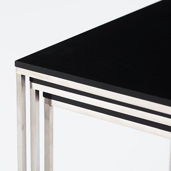 Poul Kjaerholm, a three-piece 'PK-71' nesting table, Fritz Hansen, Denmark, 2014.