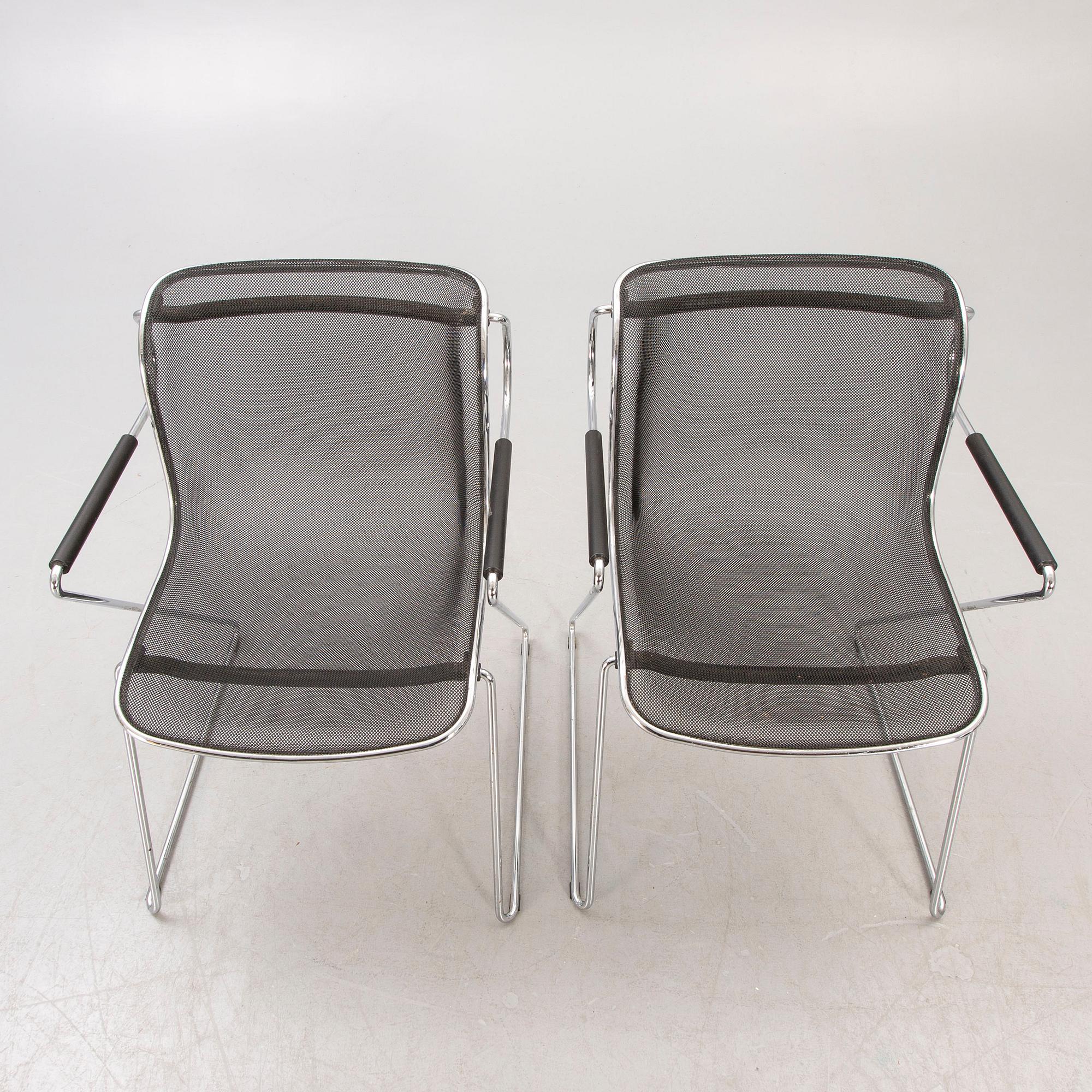 A pair of Charles Pollock Penelope chairs for Castelli Italy 1982.