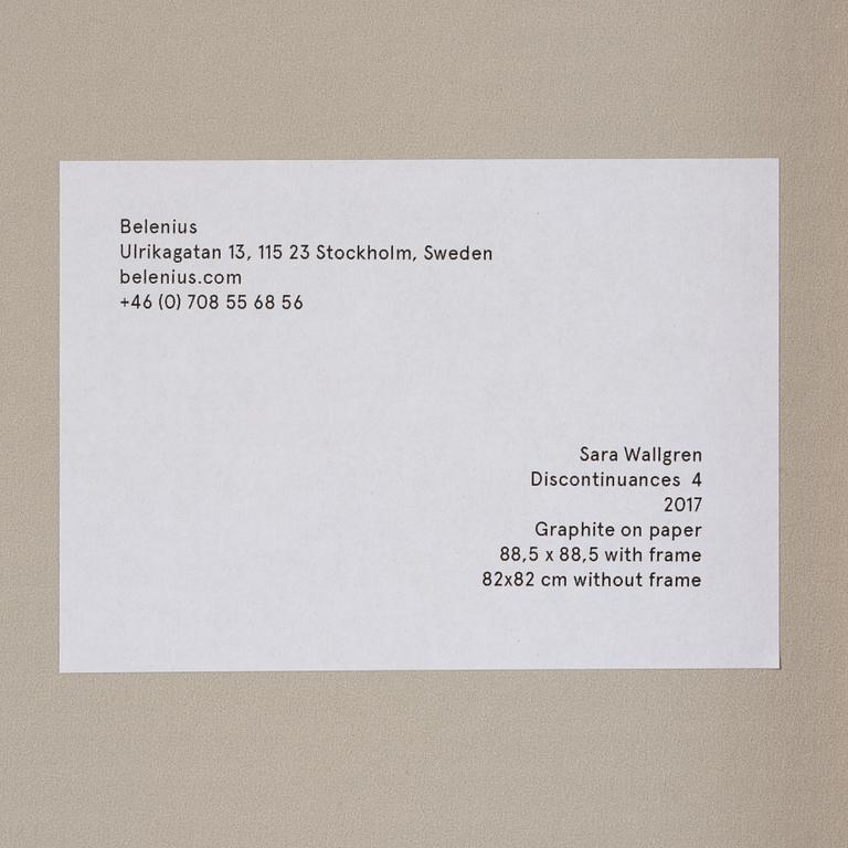 Sara Wallgren, "Discontinuances 4".