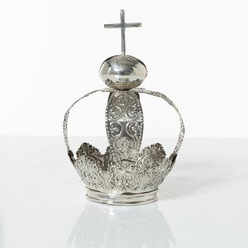 Madonna crown, silver, Southern Europe, 19th century or earlier.
