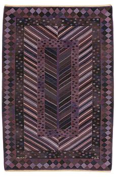 217. Marianne Richter, a carpet, "Granen violett", tapestry weave, 223 x 152 cm, signed AB MMF MR.