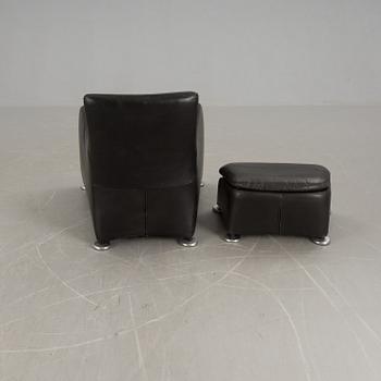 FÅTÖLJ med FOTPALL, "Loge", Gerard Van den Berg, Montis, Holland.