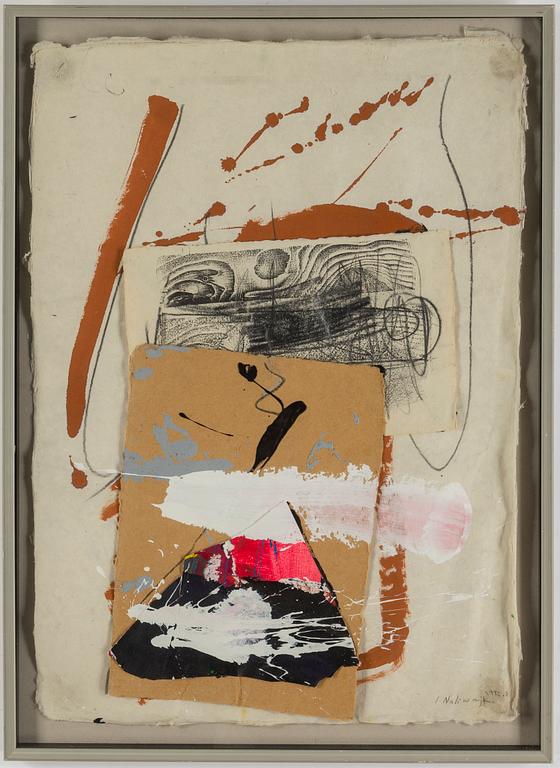 JAN NALIWAJKO, mixed media with collage, J. Naliwajko and dated 1992.5.
