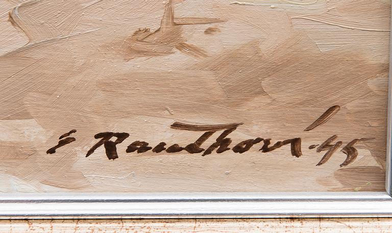 ERIK RAUTHOVI, öljy puulevylle, signeerattu ja päivätty -45.