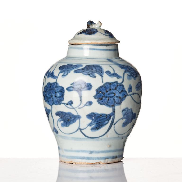 A blue and white jar, Ming dynasty (1368-1644).