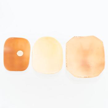 A SET OF THREE EVA GYLDÉN CAMEOS, signed, 1950s.