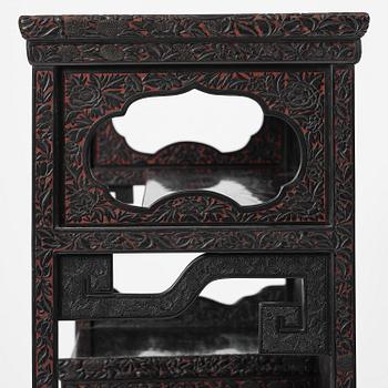A lacquer display cabinet, late 19th century.