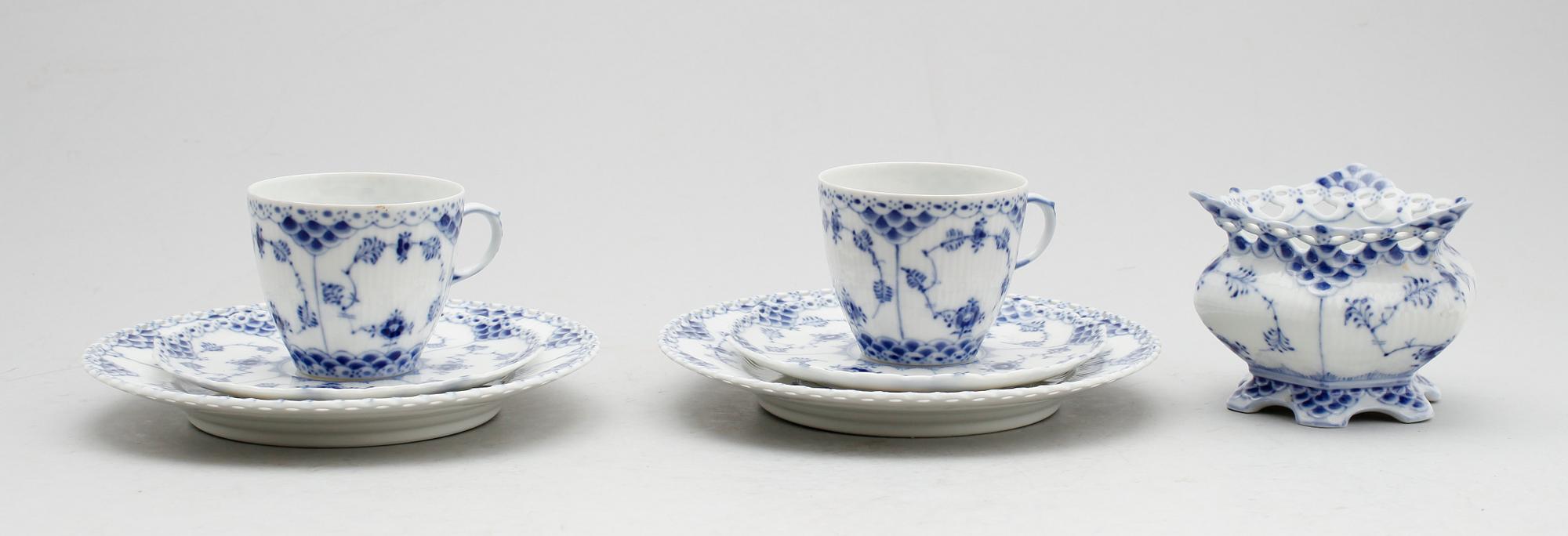 KAFFESERVIS, 13 del, porslin, Musselmalet, Royal Copenhagen.