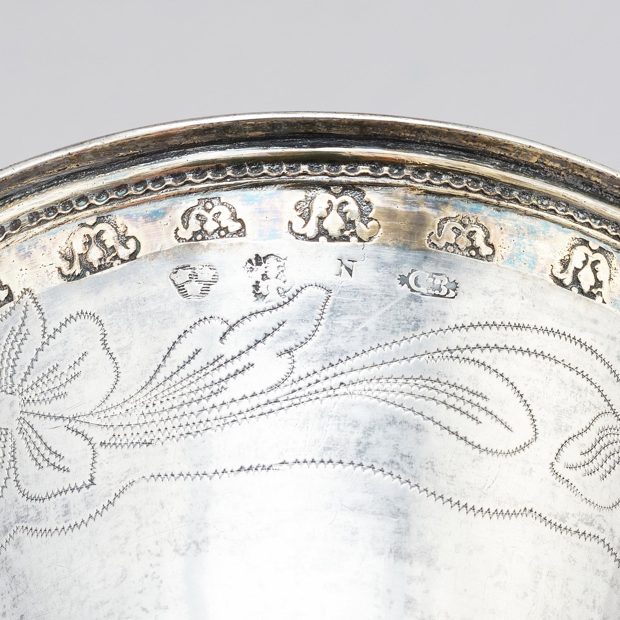 A Swedish 18th century parcel-gilt beaker, Carl Berg, Norrköping 1771, Sweden.