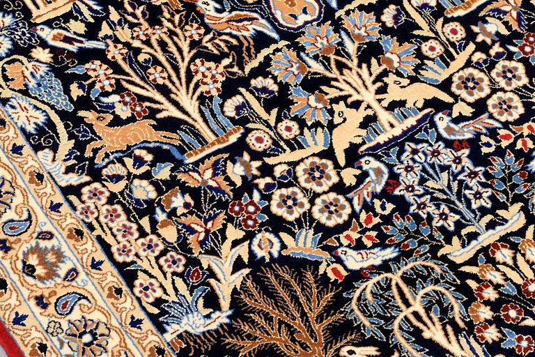 A CARPET, Figural Nain part silk, s.k 9 LAA, 177 x 102 cm.