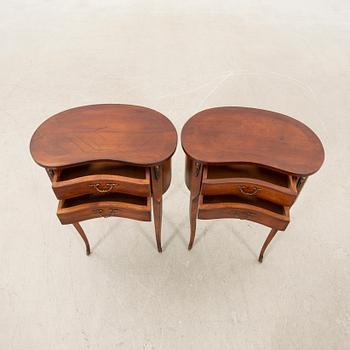 Side tables/Bedside tables, a pair, Rococo style, mid-20th century.
