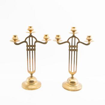 Kandelabrar, ett par, jugend, tidigt 1900-tal.