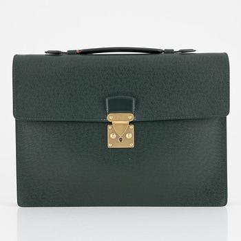 Louis Vuitton, a green Taiga 'Kourad' briefcase, 1997.