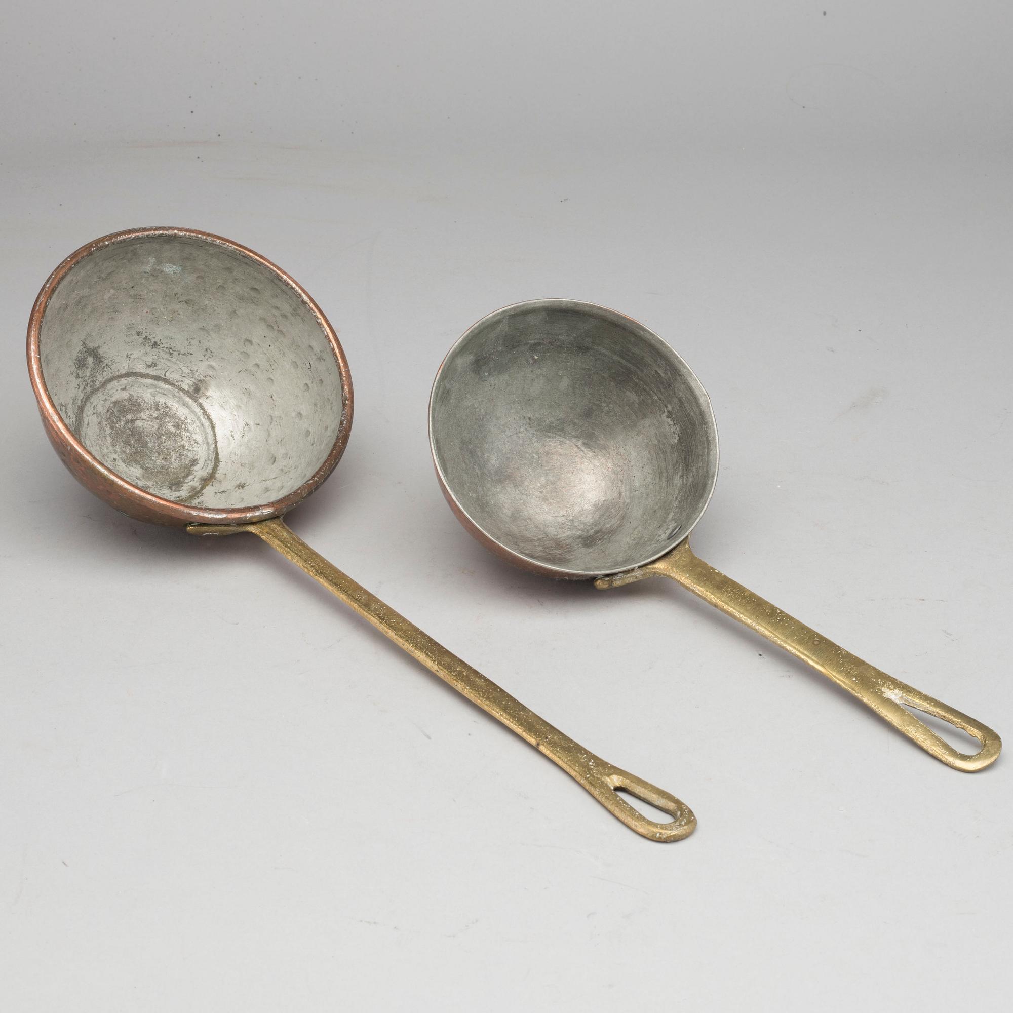 SKOPOR/SLEVAR, 2 st,  koppar,  1800-TAL.