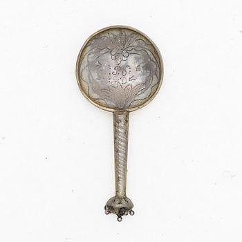 Spoon, silver, probably Scandinavia, 18th century.