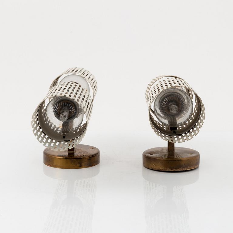 Harald Notini, vägglampor, ett par, modell 11262, Böhlmarks, 1940/1950-tal.