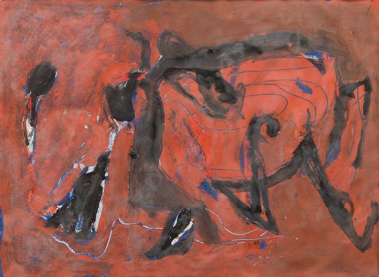 KÁROLY KLIMO, tempera på papper, signerad och daterad - 90.