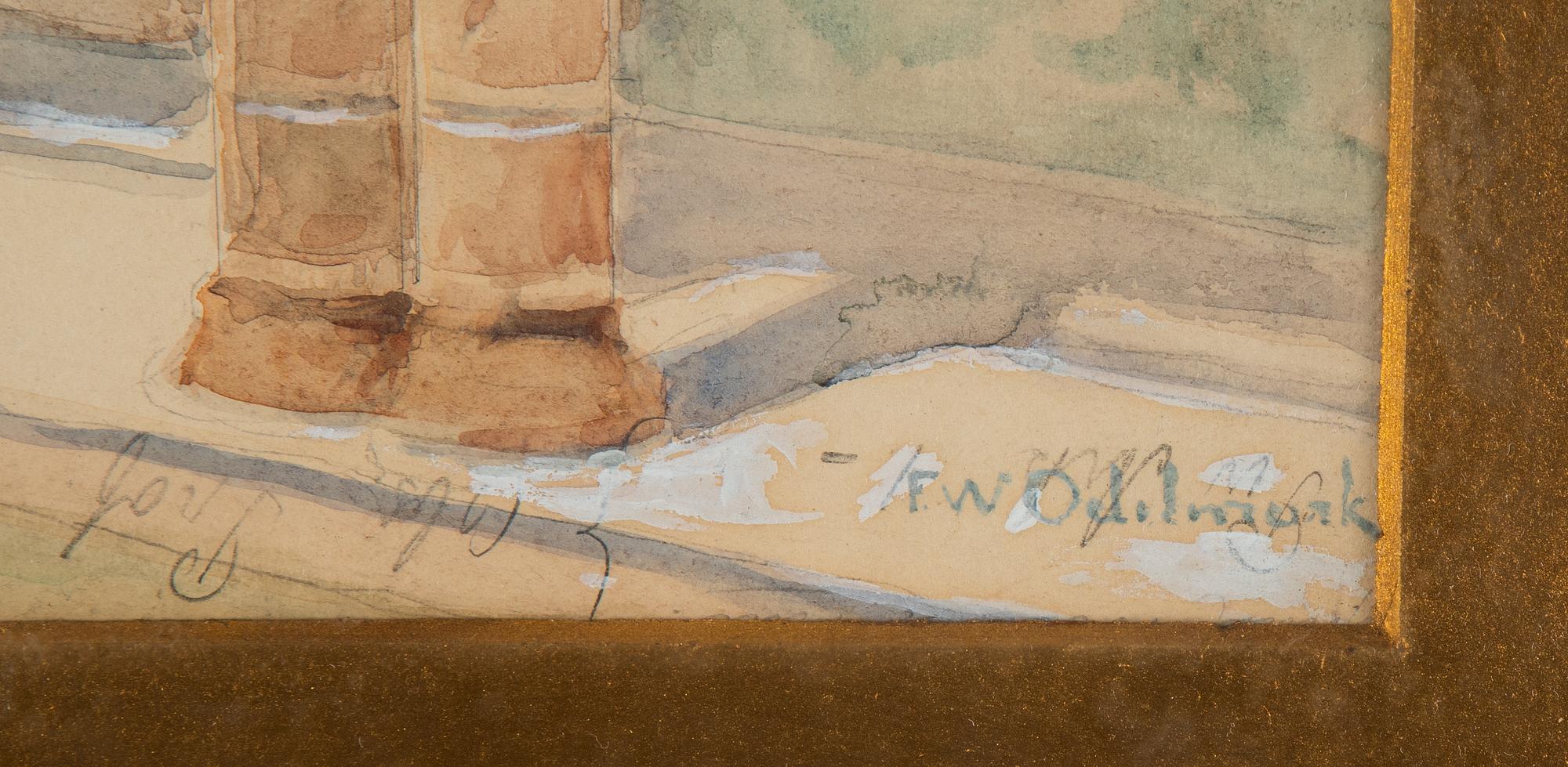 Frans Wilhelm Odelmark, akvarell, signerad.