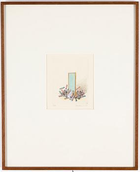 STEN EKLUND, handkolorerad etsning, 1981, signerad och numrerad 9/30.