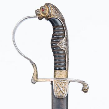 An Imperial German artillery officer's sword, circa 1900.