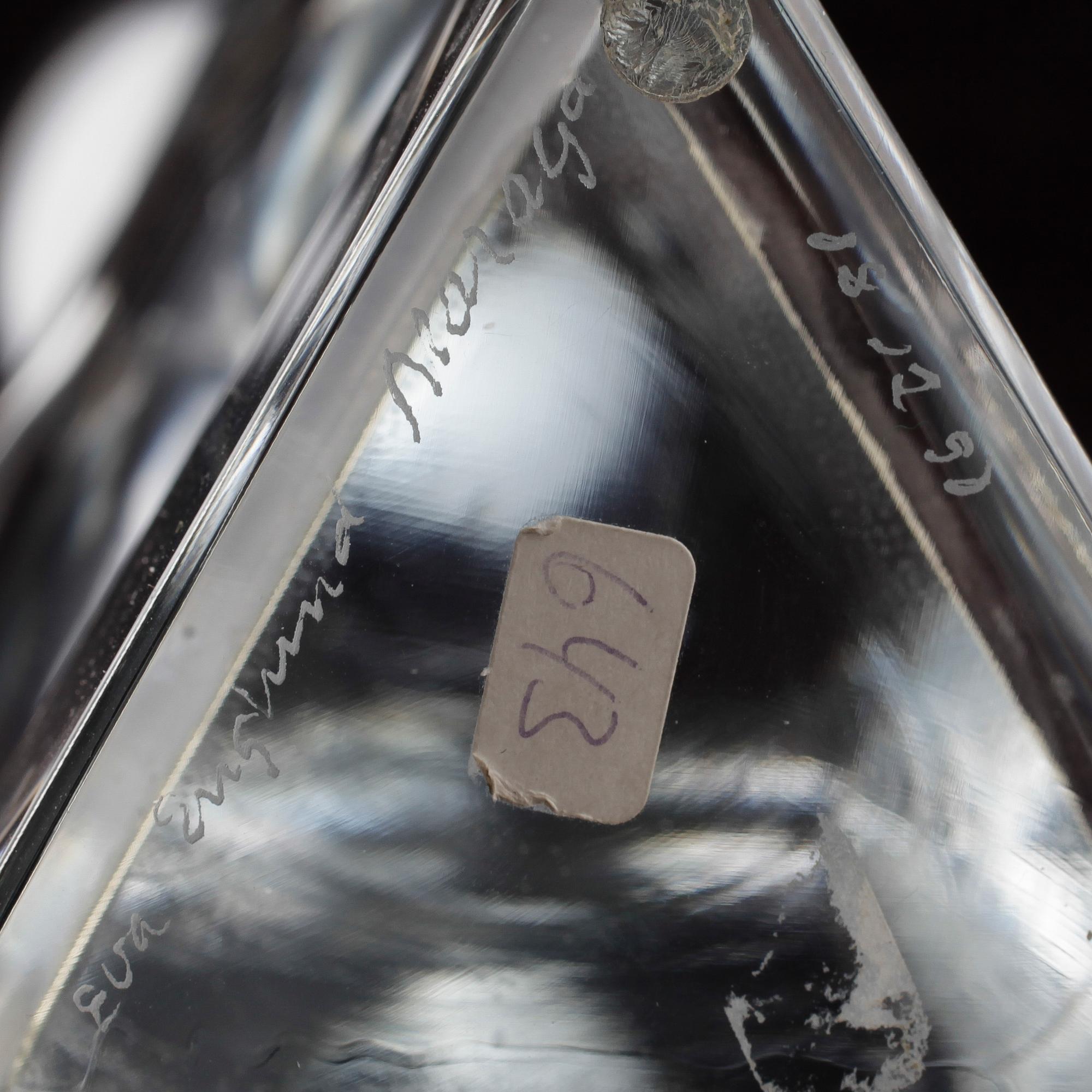 SKULPTUR, glas, Eva Englund, signerad.