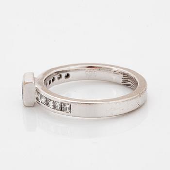Princess-cut diamond ring.