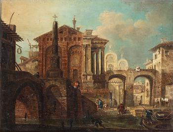 Giovanni Migliara Attributed to, A Capriccio with a Reminiscence of the Scuola di San Marco.