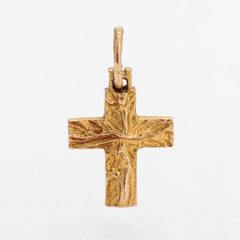 Björn Weckström,  A 14K gold pendant 'Small cross'. Lapponia 1980.