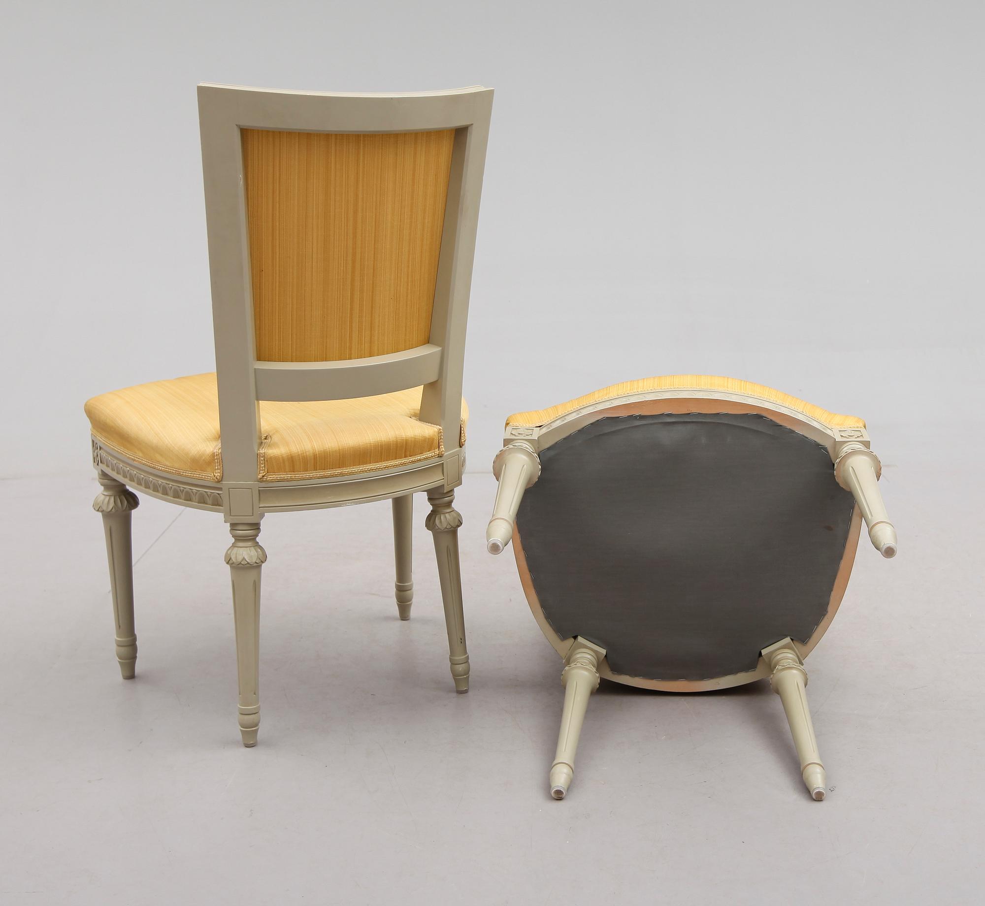 STOLAR, 6 st, gustaviansk stil, 1900-talets andra hälft.