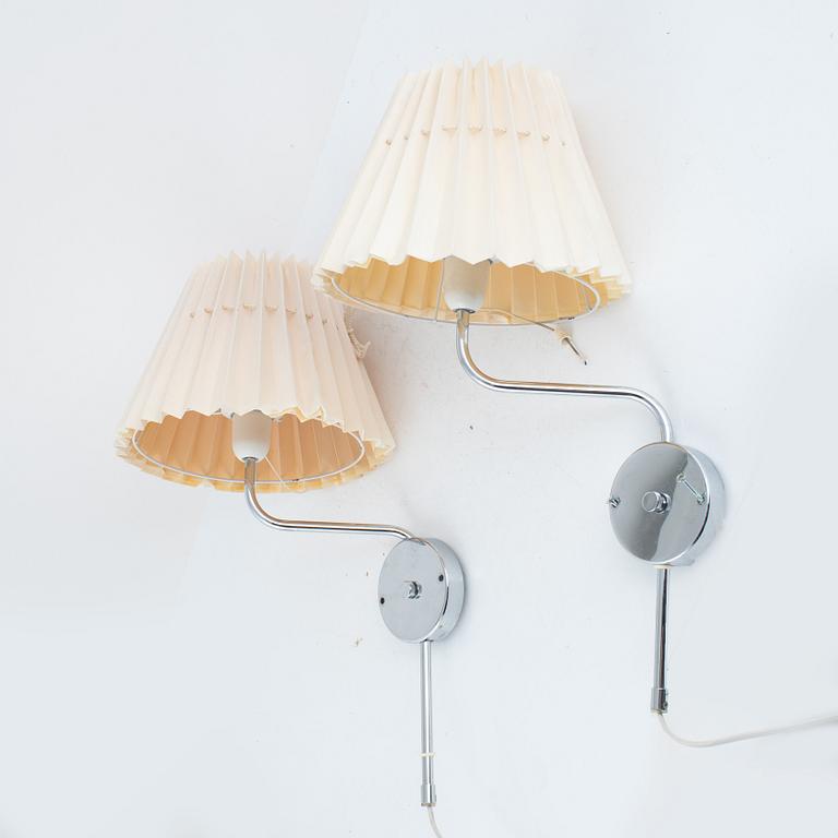 A pair of model V-142 wall lights, Bergboms, Sweden, late 20th century.