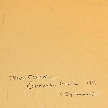 PRINS EUGEN, tempera på papper, signerad och daterad 1929.