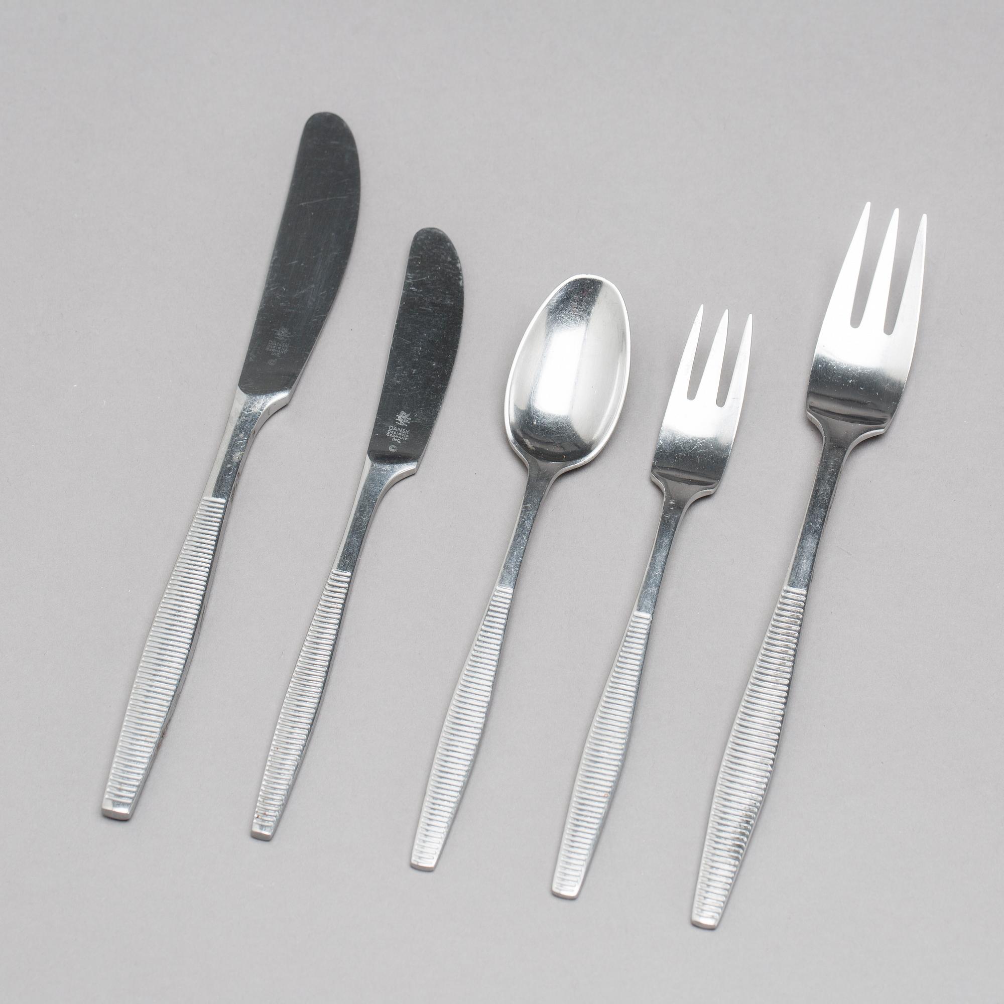 JENS QUISTGAARD, 25 delar, bestick "Variation VI", rostfritt stål, Dansk design Tyskland, 1900-talets andra hälft.