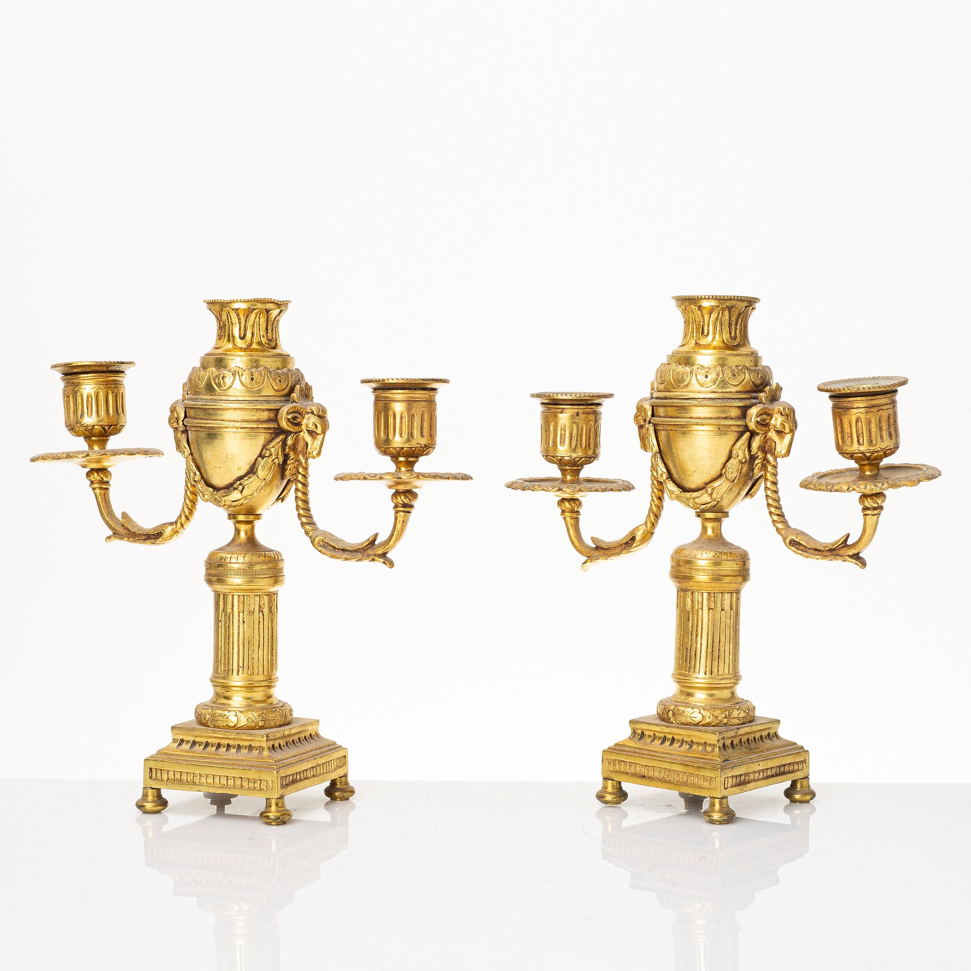 A pair of candelabras/cassolettes, second half of the 19th century.