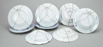 TALLRIKAR, 8 st, porslin, Kina, 1700-tal.